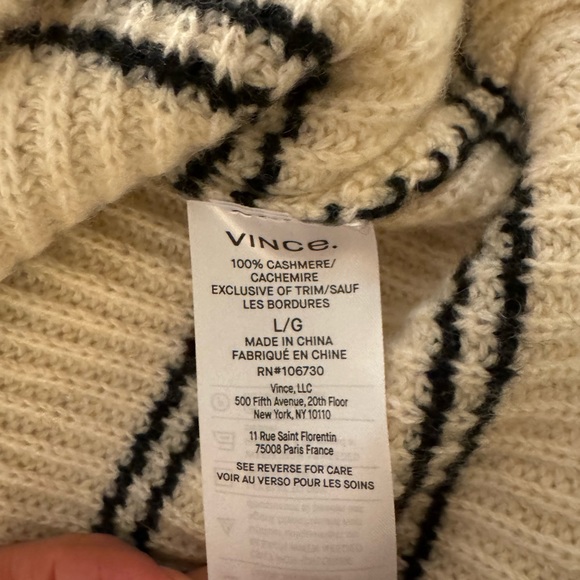 VINCE
Cashmere Striped Turtleneck Sweater - Picture 6 of 11